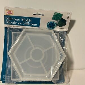 Mod Podge Silicone Mold For Coasters 3 Pack Circle Square Hexagon New